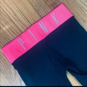 VS Pink Flat Waist Band Yoga Leggings